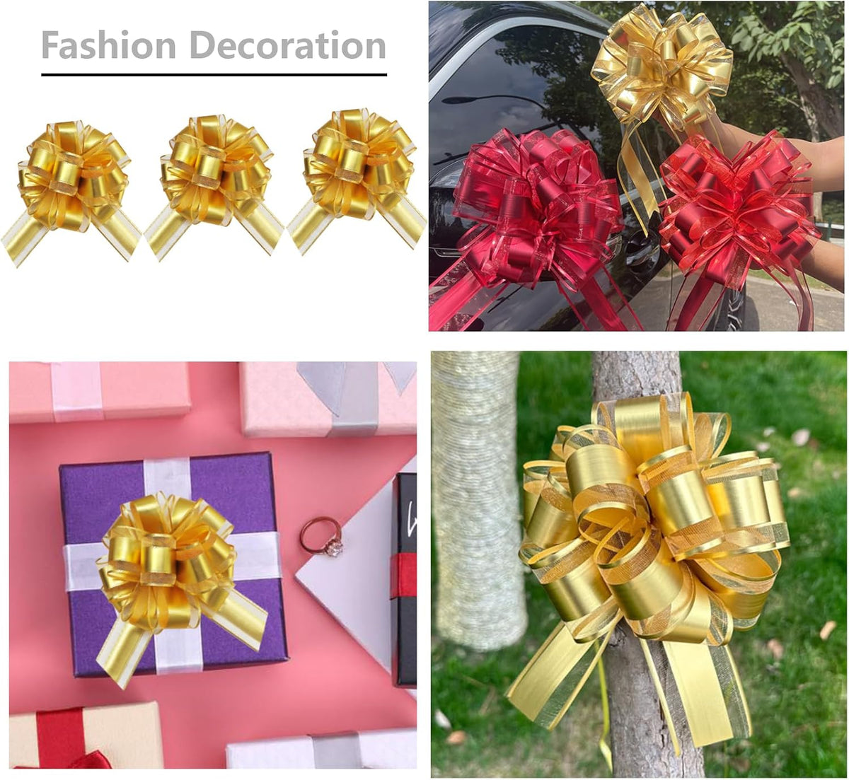 7 Pieces Large Pull Bows, 6 inche, Big Bow for Gift Wrapping, Christmas Party Birthday Gift