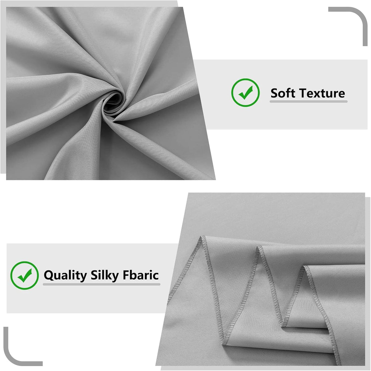 MYSKY HOME Light Grey Backdrop Curtains for Parties, Weddings, Stage - 5ft x 10ft, 2 Panels