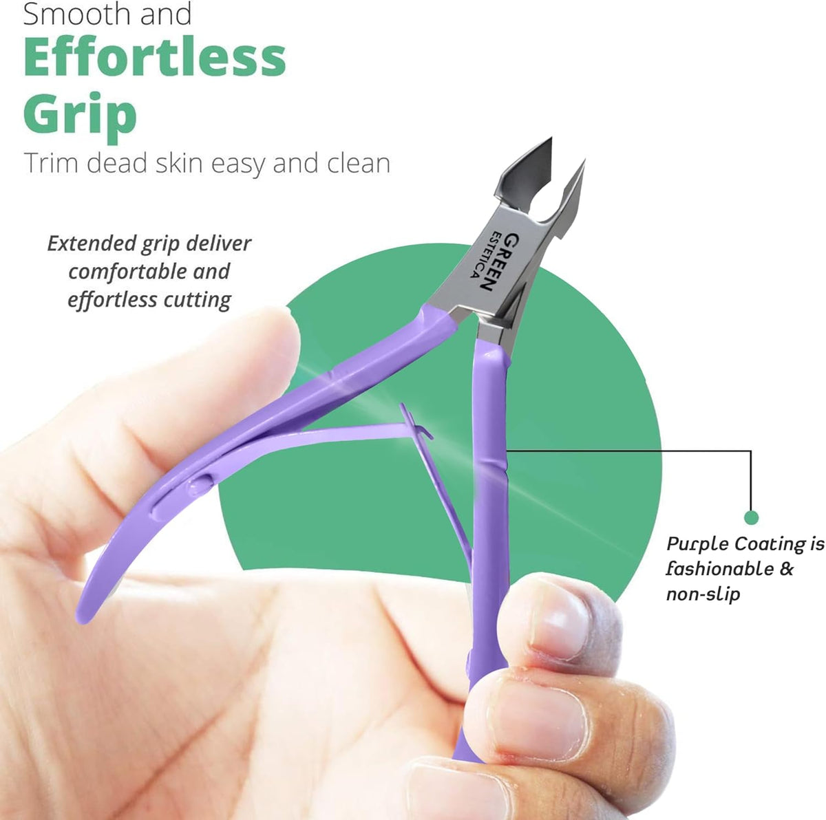 Professional Cuticle Trimmer with Cuticle Pusher Nail Cuticle Remover Nipper Silver Stainless Steel