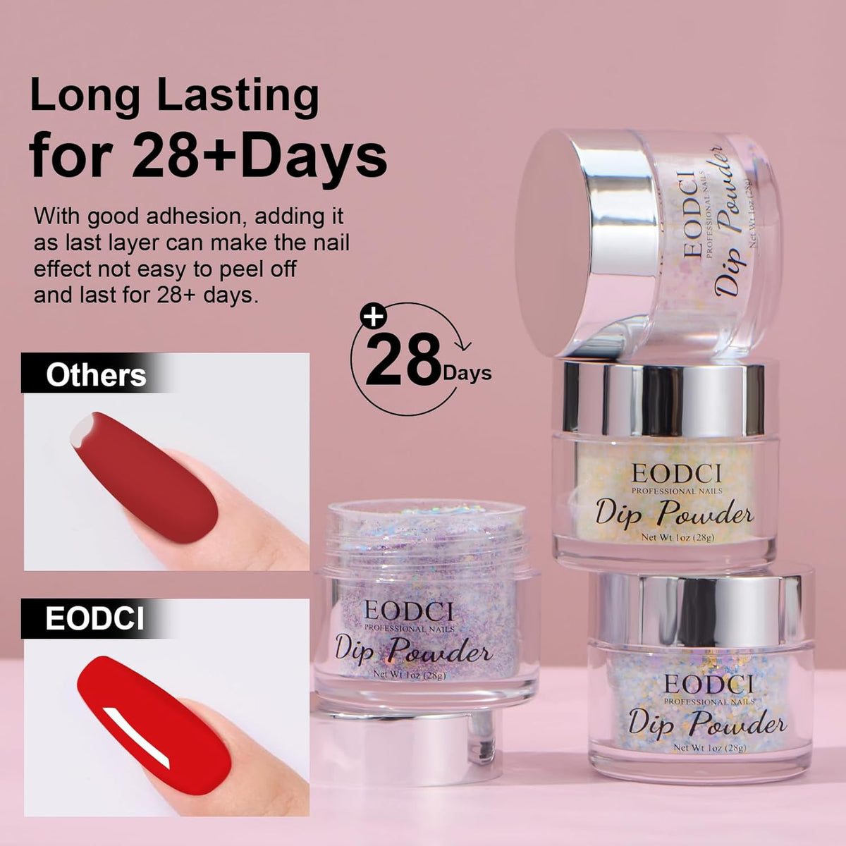 Long Lasting Nail Dip Powder Colors, Lavender Purple Blue Glitter Dipping Powder - No Needed Led