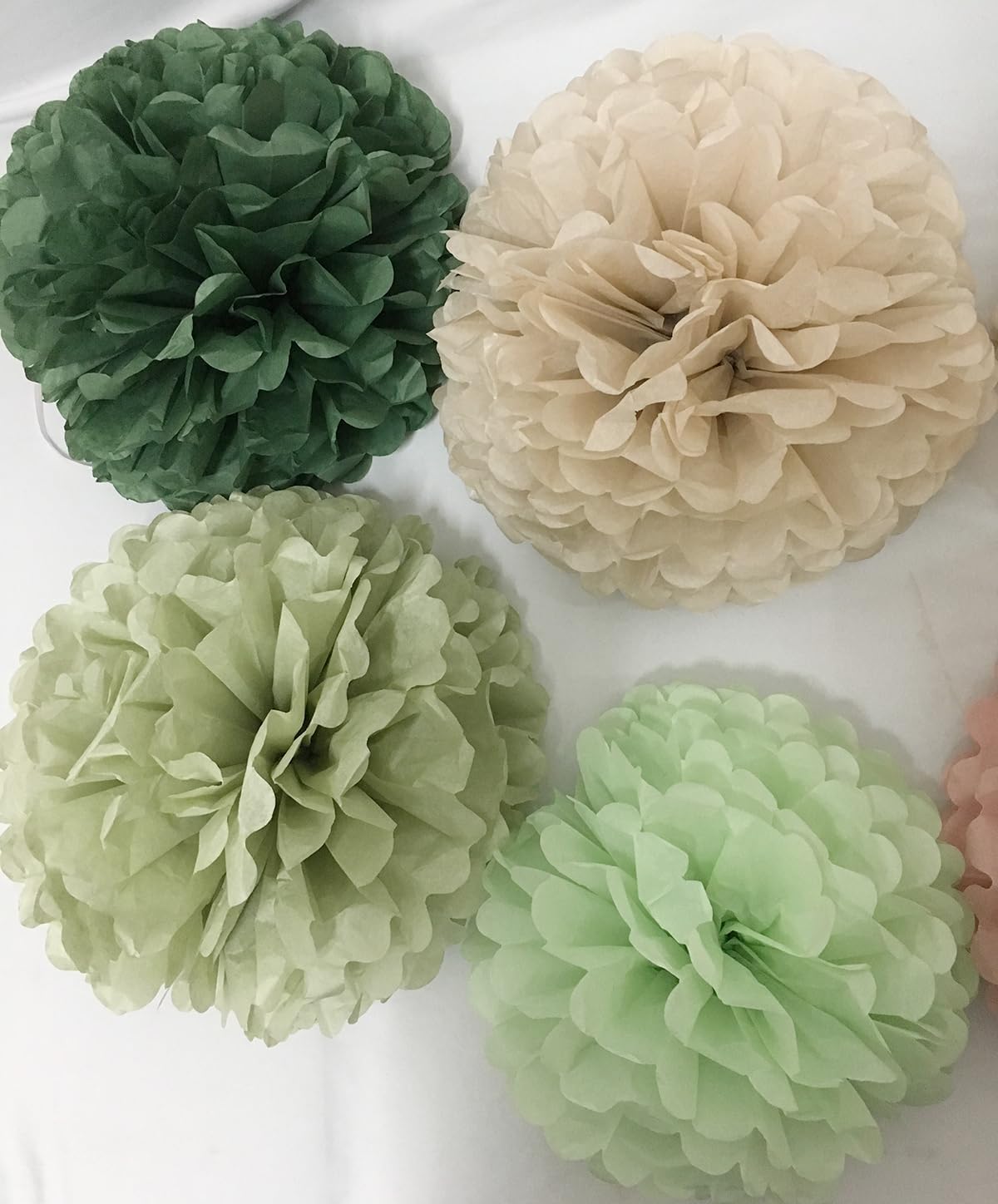 Sage Green Tissue Paper Flower Pom Poms Kit 12pieces for Wedding Bridal Shower Engagement