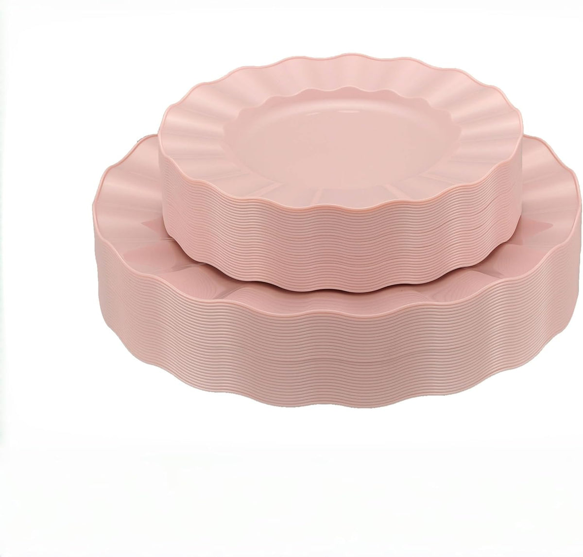 60Pcs Premium Pink Plastic Plates, Fancy Nice Disposable Plate, Elegant Wedding Plates Set include