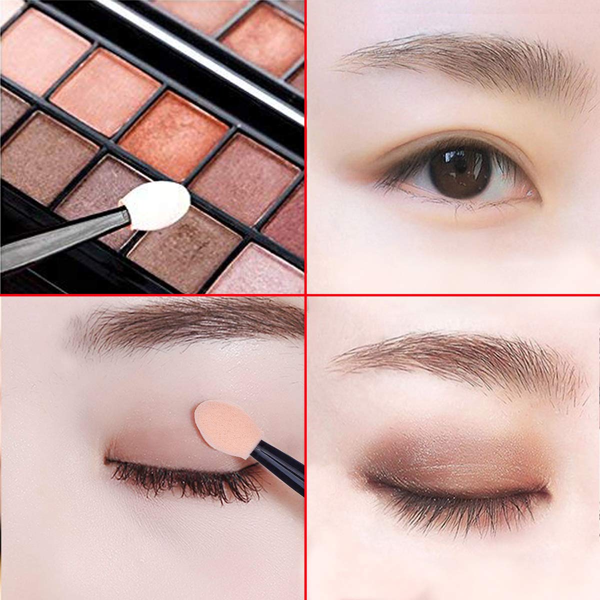 Akstore 200PCS Disposable Dual Sides Eye Shadow Sponge Applicator Eyeshadow Brushes Makeup Brush