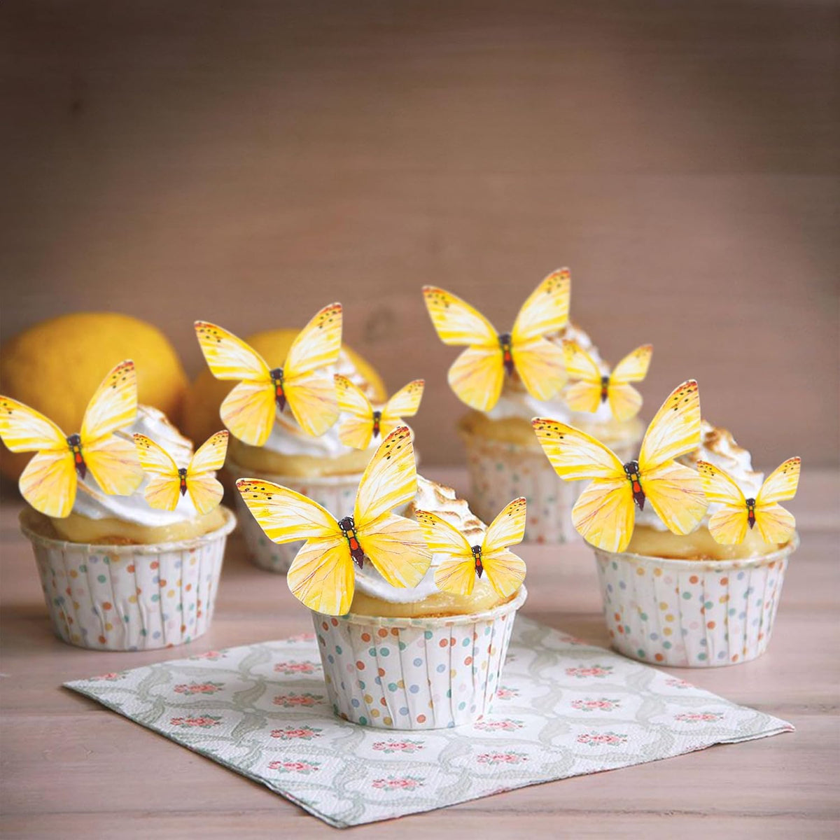 Ephlyn 72Pcs Edible 3D Realistic Cupcake Toppers - Cute Butterfly Cake Picks for Baby Shower, Boys