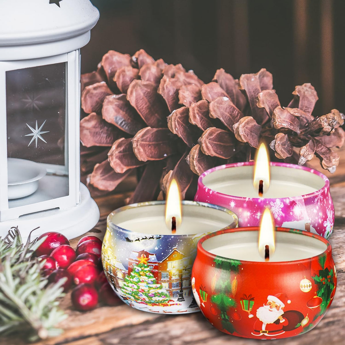 16Pack Christmas Candles Gift Set, Long Lasting Burning Natural Soy Wax 2.5oz Scented Candles with