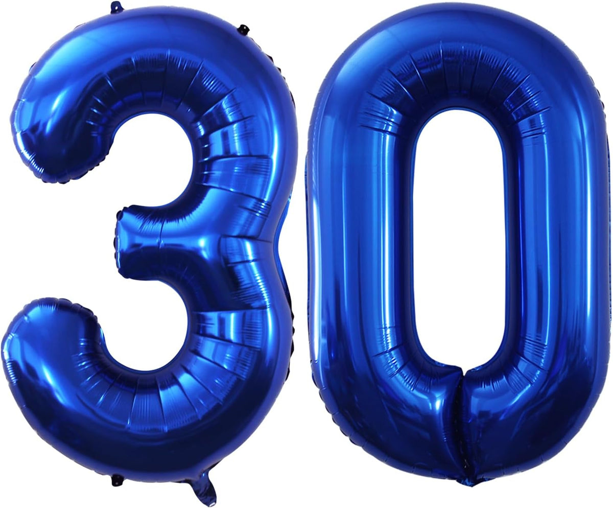 GOER Number 30 Balloons for 30th Birthday Party Decorations,42 Inch Jumbo Foil Helium Balloons for