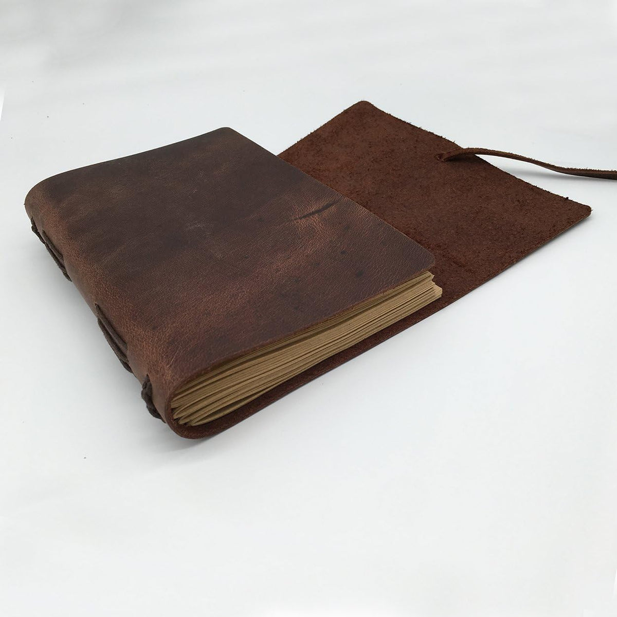 Leather Journal Writing Notebook - Genuine Leather Bound Daily Notepad for Men & Women Lined Paper