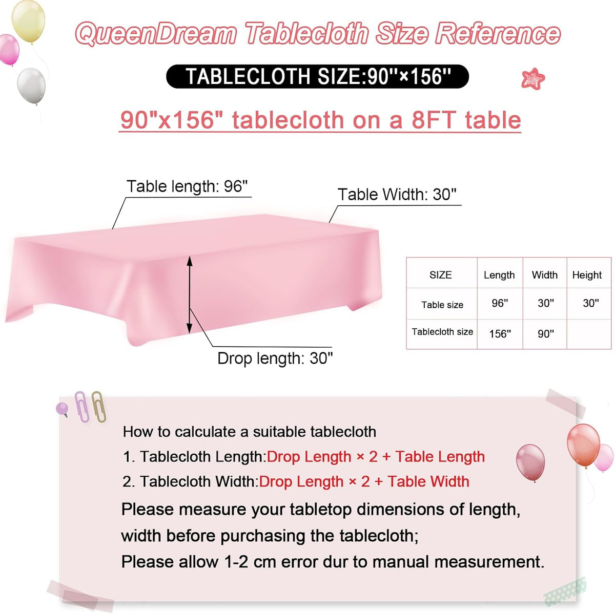 QueenDream Sequin Tablecloth 90"x156" Red Tablecloth Rectangular Party Tablecloth for Christmas