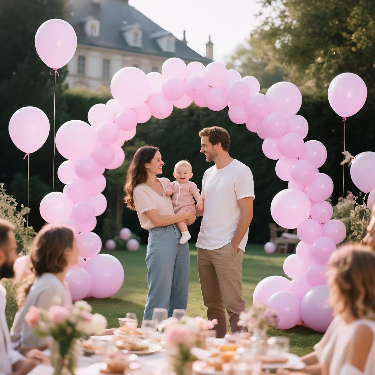 110pcs Pastel Pink Balloon 12 Inch, Pastel Pink Latex Balloons for Birthday Party Baby Shower
