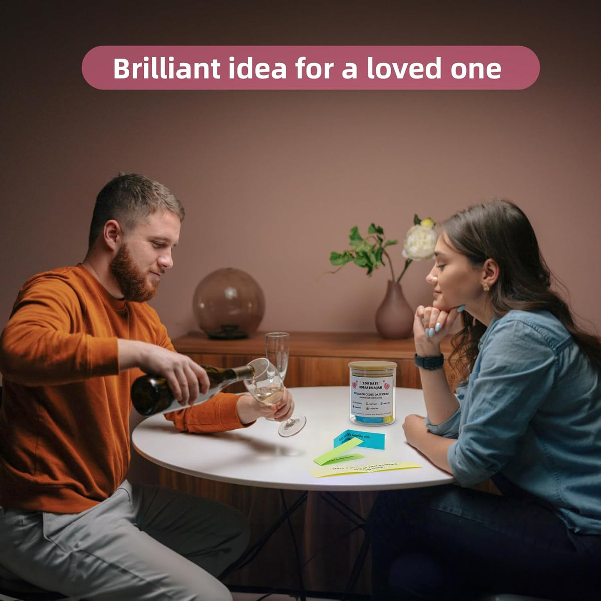 MSEHKM 100 Date Ideas In A Jar Date Night Ideas Color Coded Date Ideas Budget-friendly Date Jar
