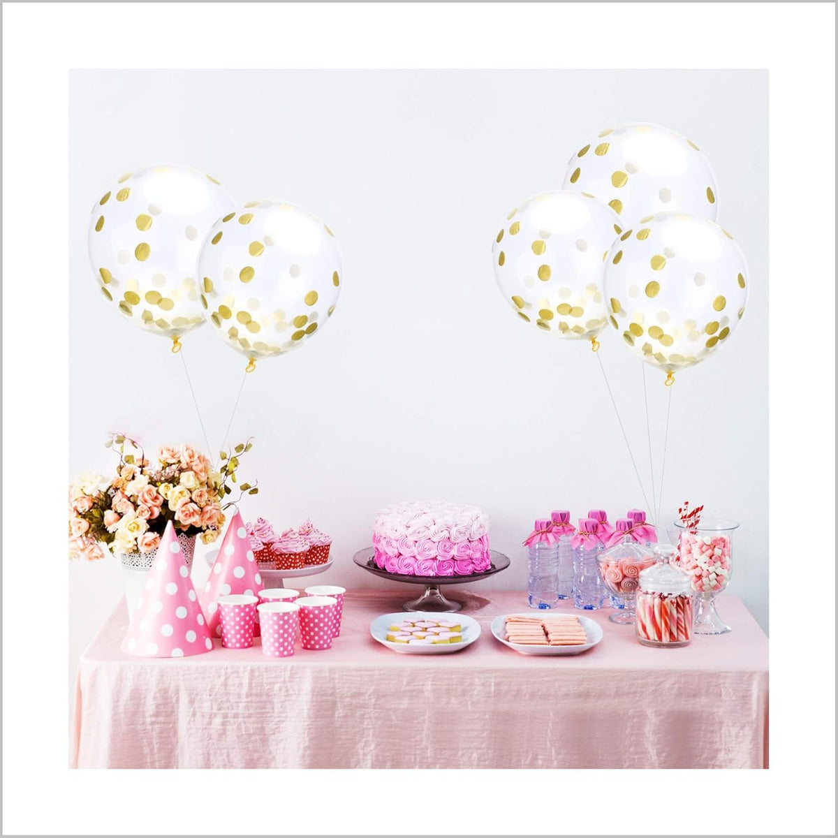 36 Inch Jumbo Confetti Balloons, Giant Latex Balloon with Gold Confetti (Premium Helium Quality)