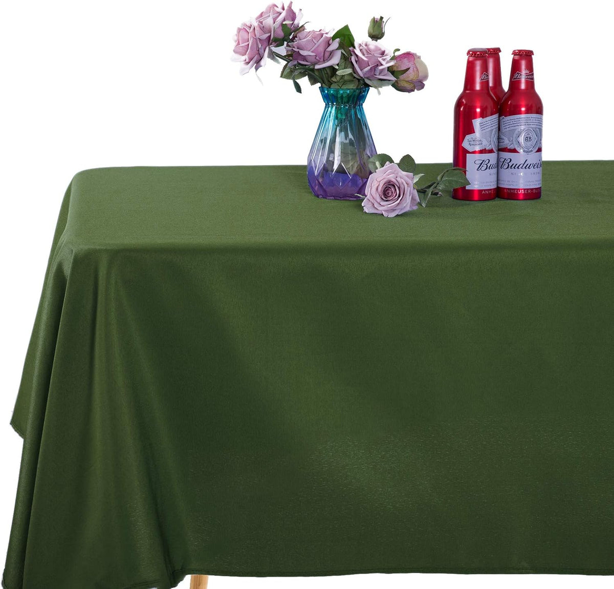 Ascoza 2pack 60x102 Inch Willow Rectangular Tablecloth 6 Feet Table Cloth in Polyester Fabric for