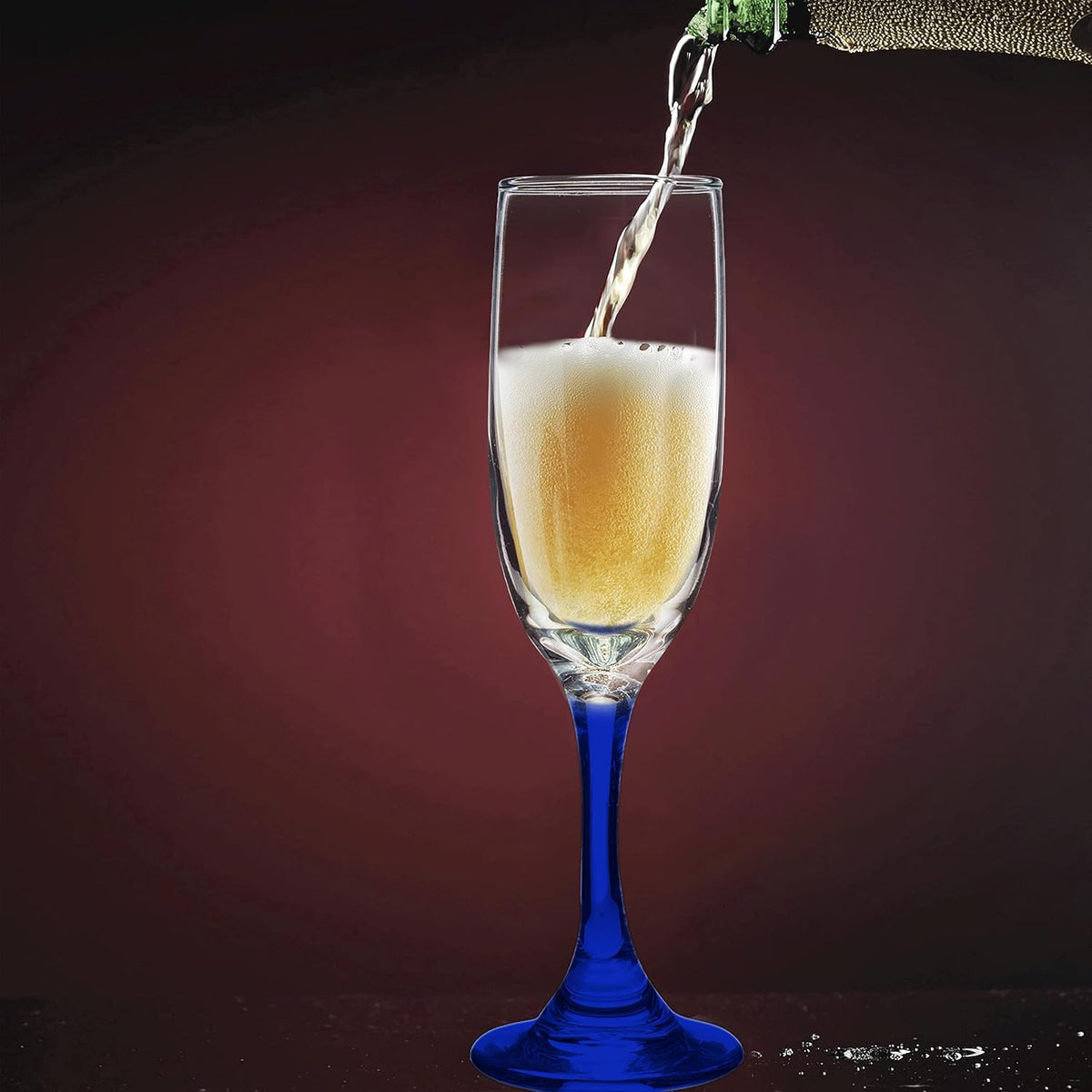 DISCOUNT PROMOS Premiere Champagne Flutes 6.25 oz. Set of 10, Bulk Pack - Elegant Drinkware for