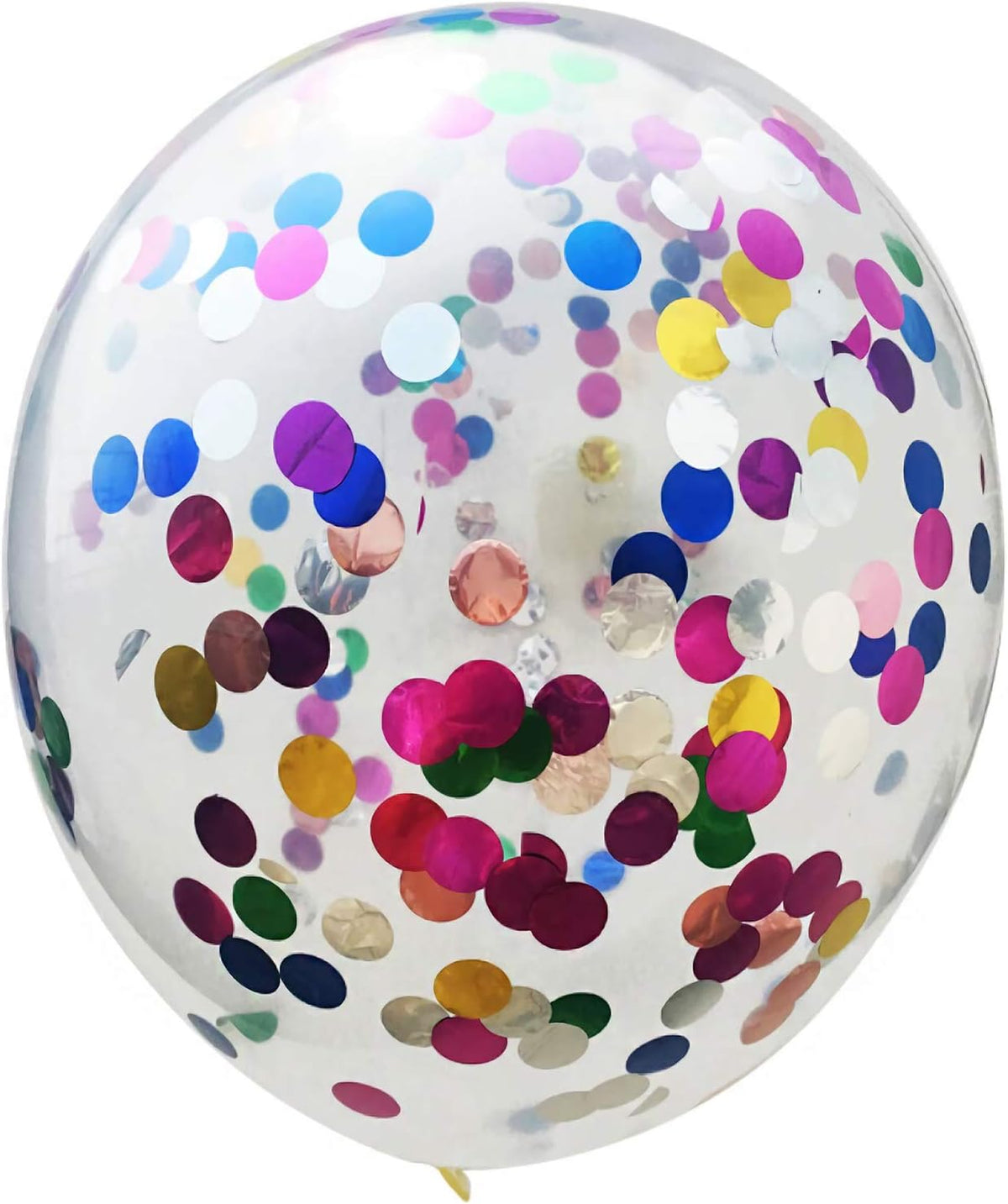 Rainbow Confetti Balloons, 25 Pcs Thickened 12 Inch Clear Latex Balloon with Colorful Confetti