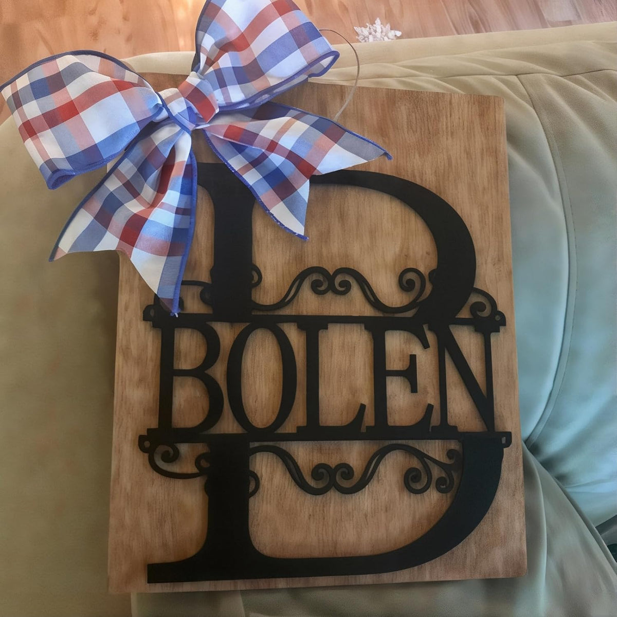 Personalized Metal Name Signs, Split Letter Monogram Wall Decor, Custom Last Name Sign, Family Name