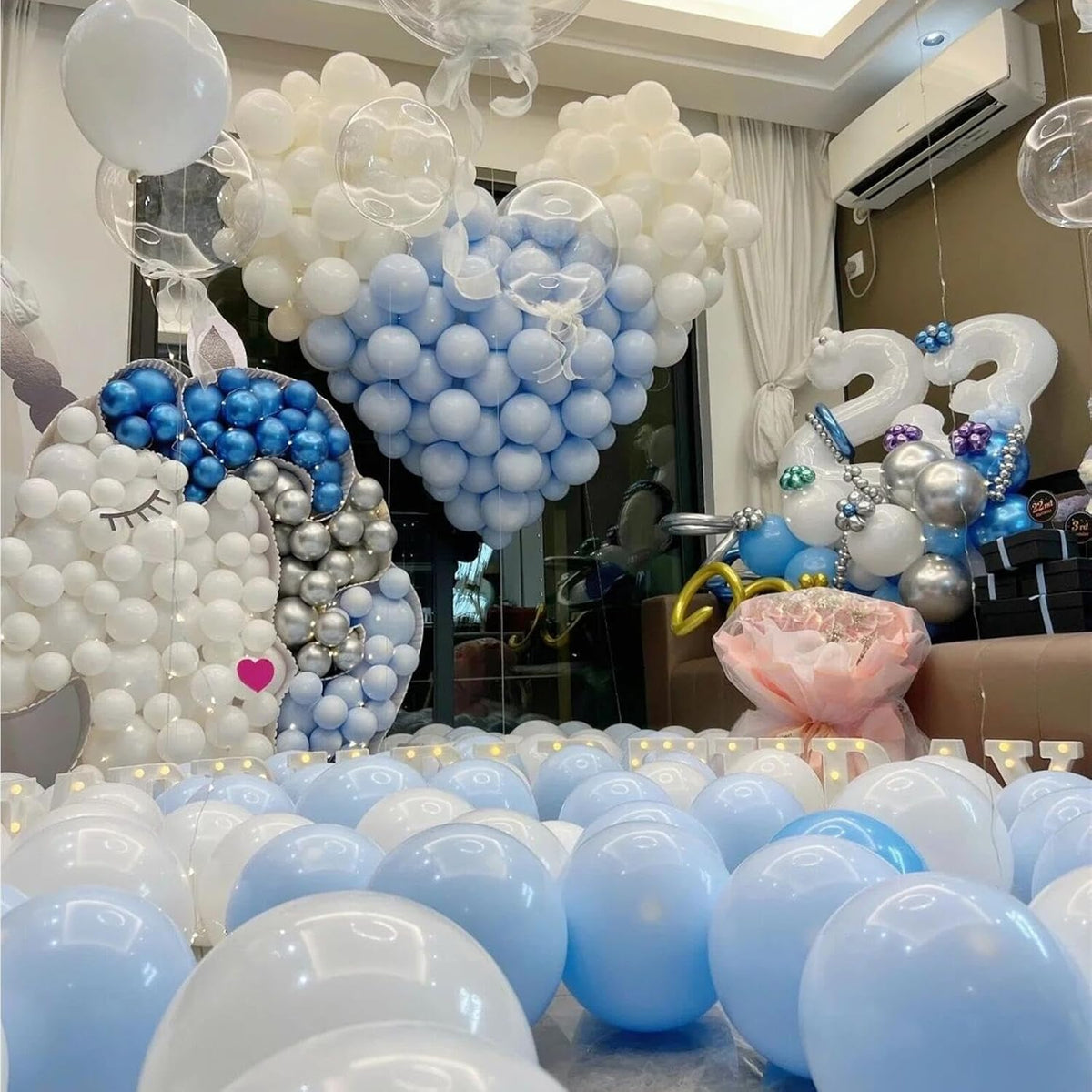 412pcs Pastel Blue Balloon Garland Arch Kit 18 12 10 5 Inch Different Sizes Light Blue Latex