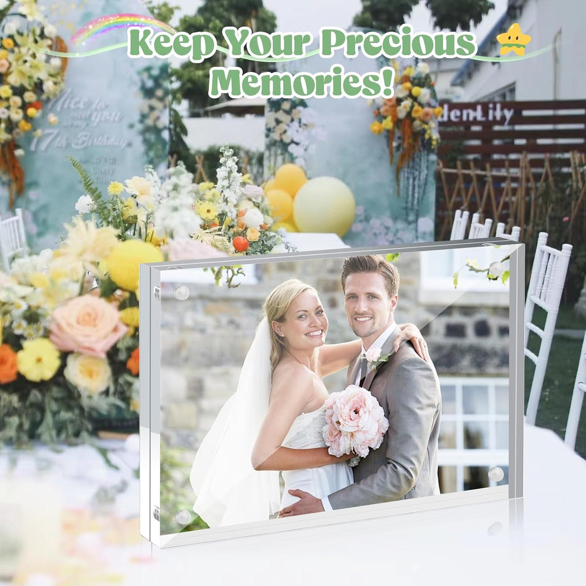24 Pcs 4x6 Acrylic Picture Frames, Clear Picture Frames Frameless Magnetic Picture Frame Double