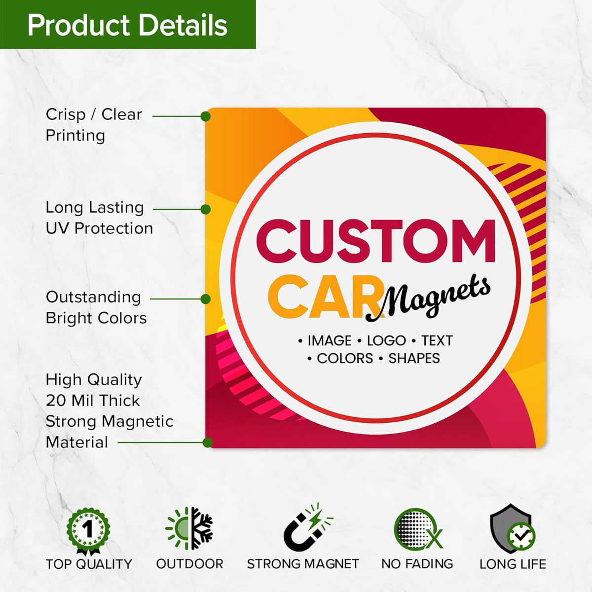 Custom Die Cut Car Magnet, Personalized Sign with Logo for Car Van Truck, Advertise Your Business