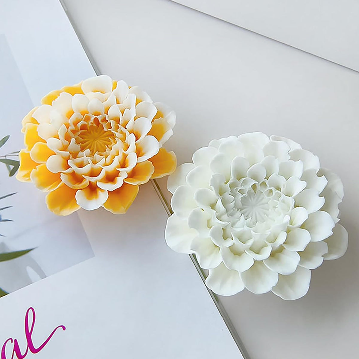 Large Flower Succulent Candle Mold Resin Casting Silicone Molds for Home Decor & Candle Making Wave