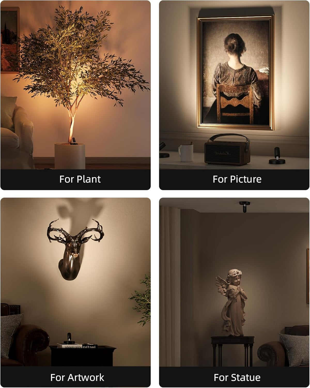 EZVALO Spotlights Indoor with Remote,5500mAh Rechargeable Picture Lights, Wireless LED Uplighting