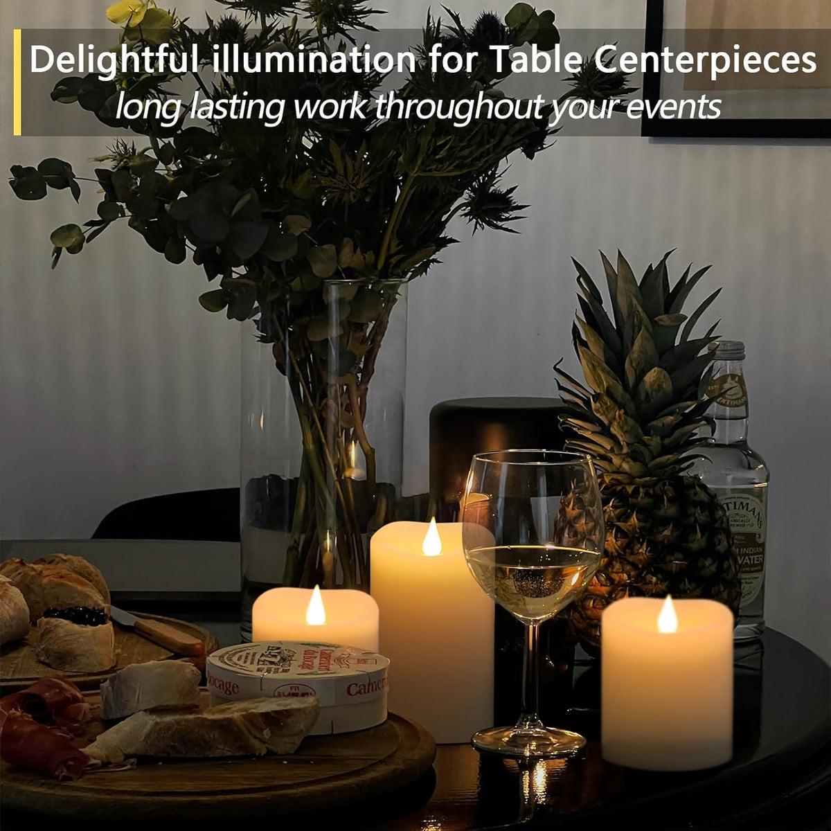 Flameless Candles Battery Operated with Remote Timer, 3D Moving Flame Flickering, Last 600+ Hours