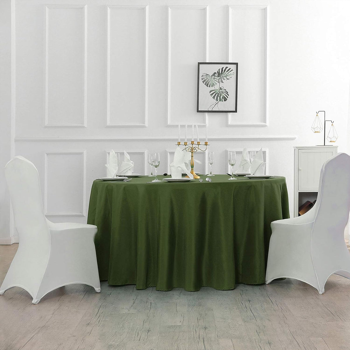 120 inch Round Tablecloth Washable Polyester Table Cloth Decorative Table Cover for Wedding Party
