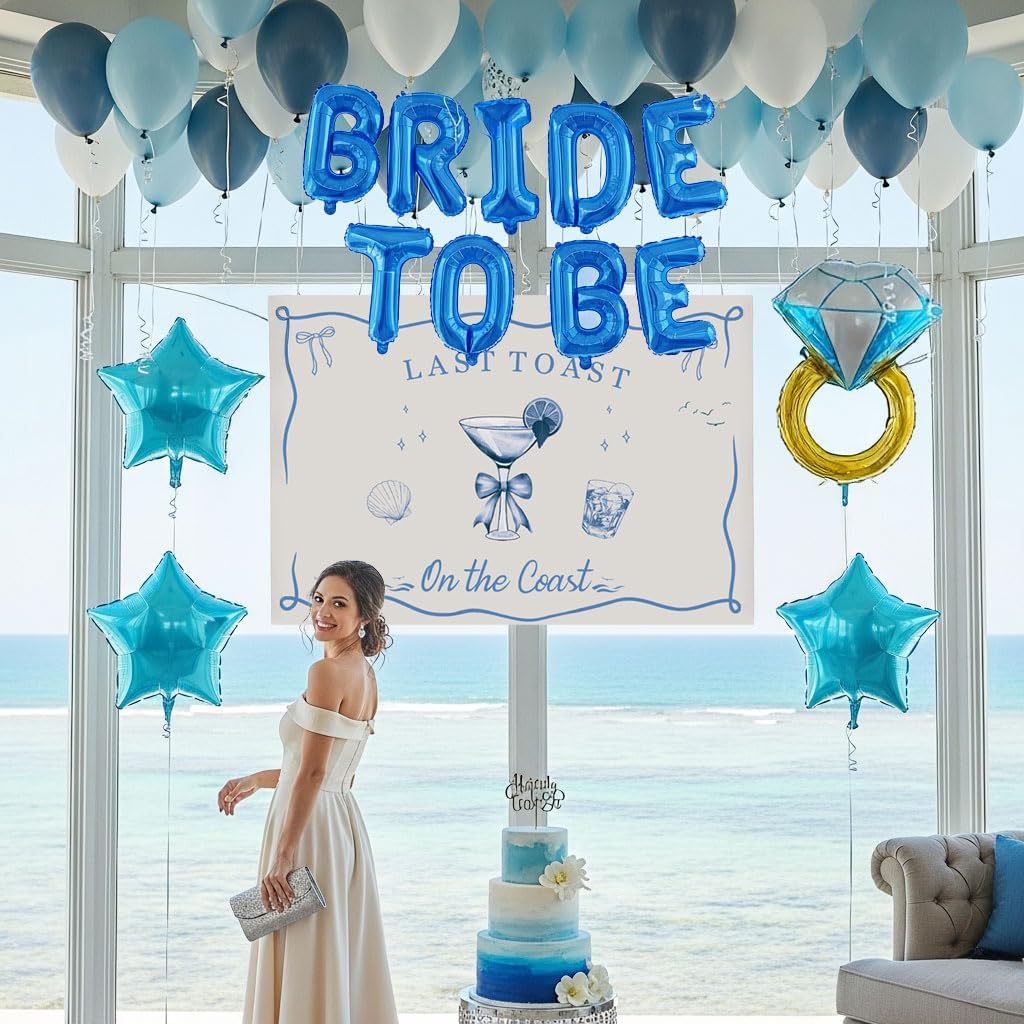 Last Toast on the Coast Bachelorette Decorations Blue bridal shower Blue Balloon Garland Kit with