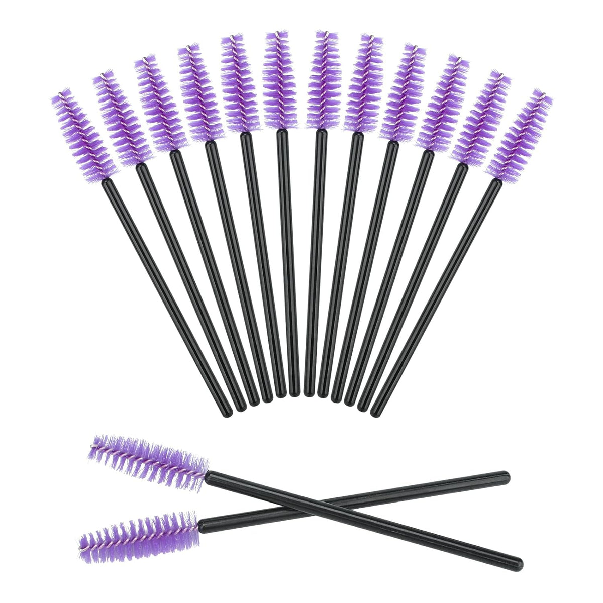 G2PLUS 100PCS Disposable Eyelash Brushes, Adjustable Mascara Wands Makeup Applicator, Lash Spoolies