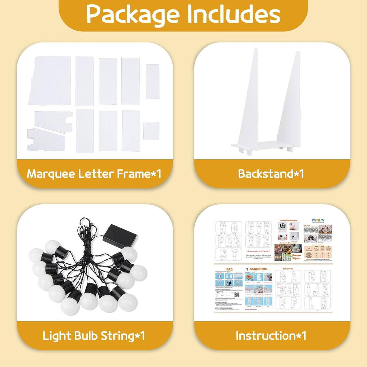 imprsv Marquee Light Up Letters, 4FT Mosaic Letters with Light for Baby Shower Graduation Party