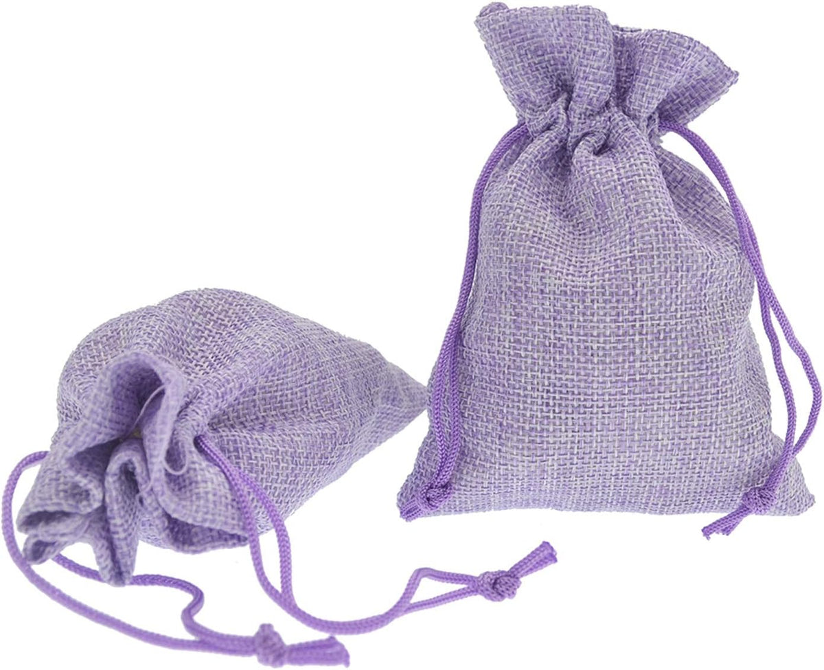 20pcs Burlap Bags with Drawstring 3.9 x 5.5 inch, Linen Gift Bags Jewelry Pouches Sachets for