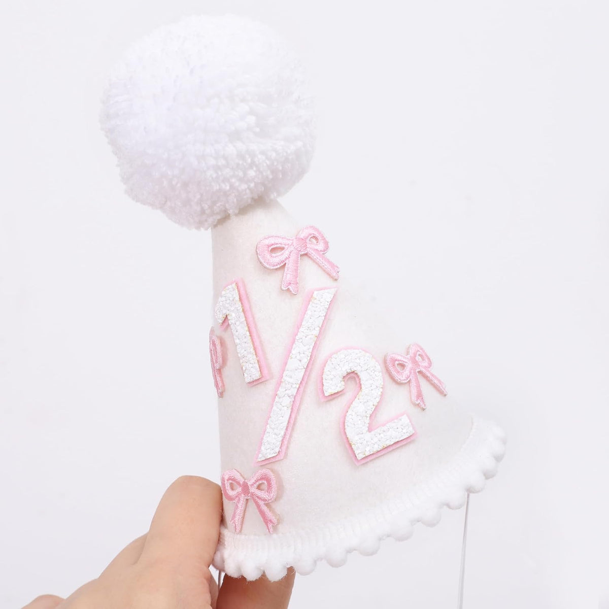 WAOUH Half Birthday Hat - Bow Cake Smash Crown for 6 Month Baby, Mini Photo Prop
