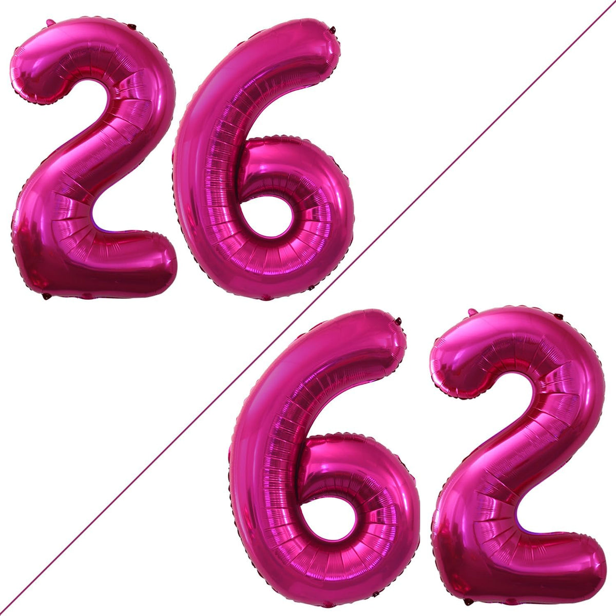 GOER Number 26 Balloons for 26th Birthday Party Decorations,42 Inch Jumbo Foil Helium 62 Balloons
