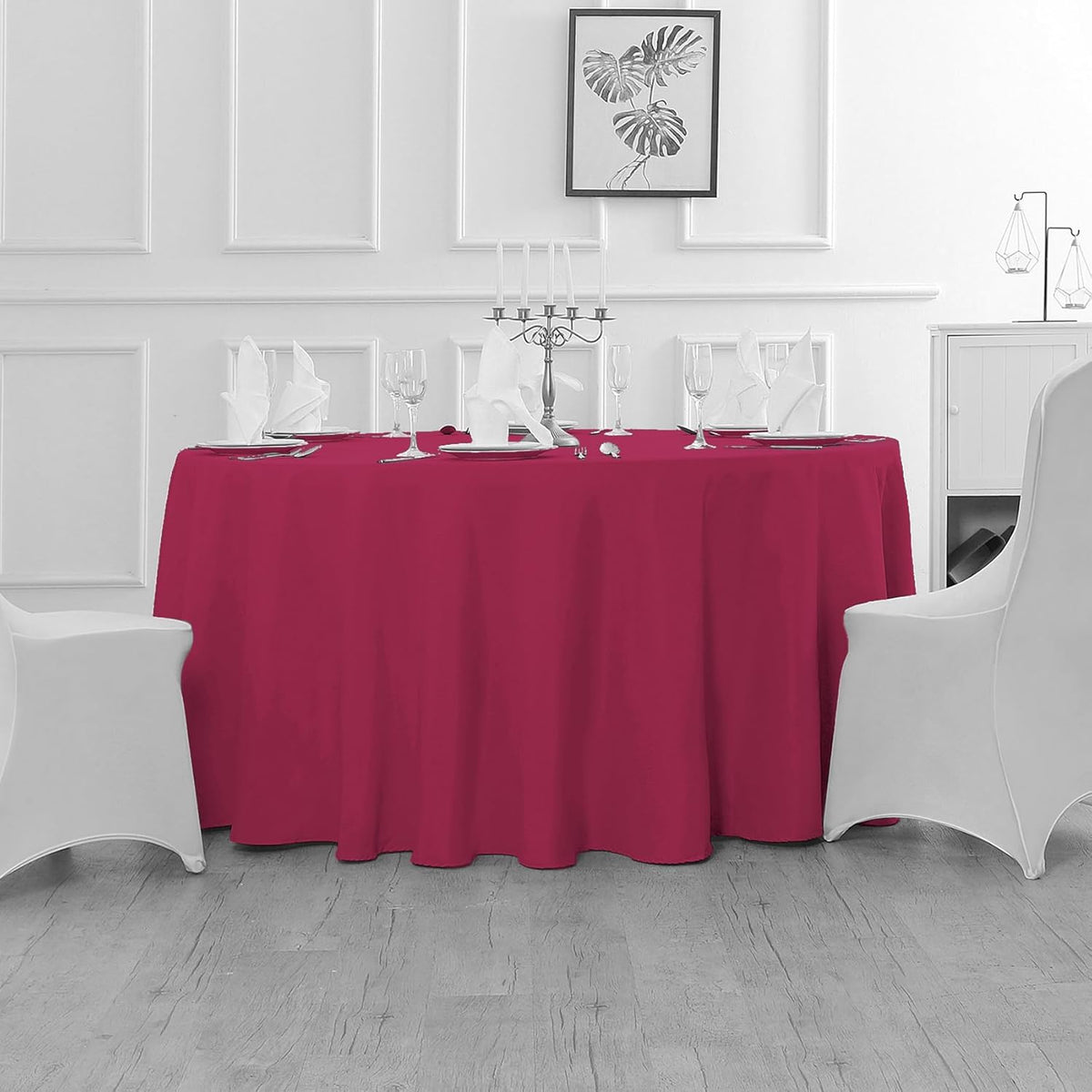 60 inch Round Tablecloth Washable Polyester Table Cloth Decorative Table Cover for Wedding Party