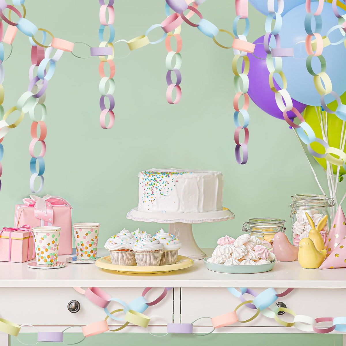 Lincia 600 Sheet Halloween Paper Chain Garland, Construction DIY Crafts Chain Strip for Fall