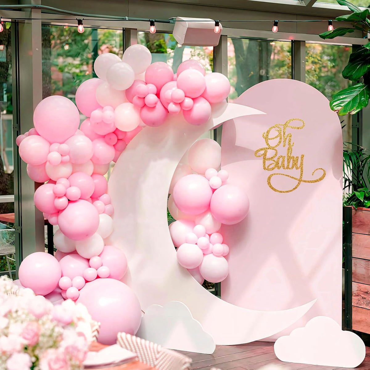 110pcs Pastel Pink Balloons 12 Inch Light Pink Latex Balloon Garland Arch Kit for Birthday Baby