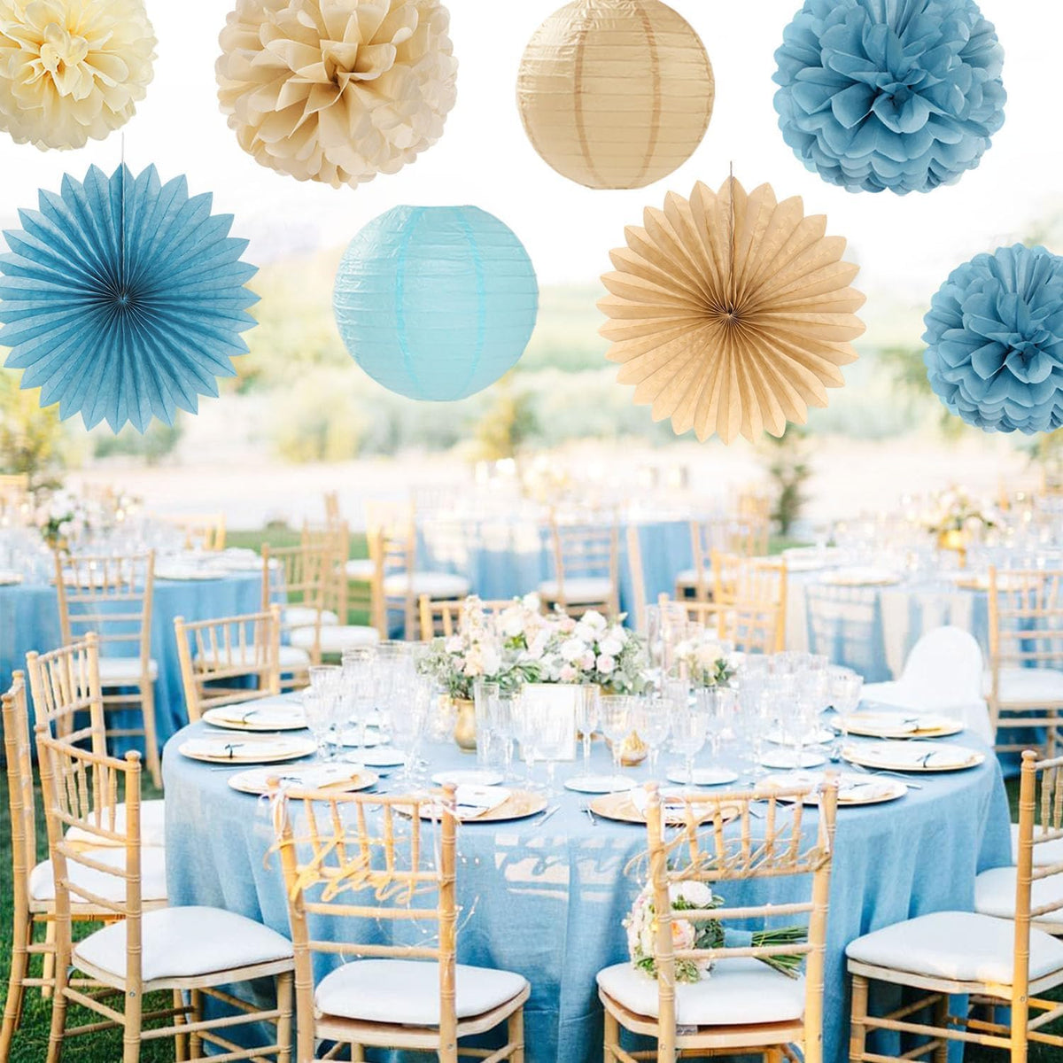 Light-Dusty Blue Beige-Champagne Bridal-Shower Party-Decorations - 31pcs Bride To Be Banner,Boho