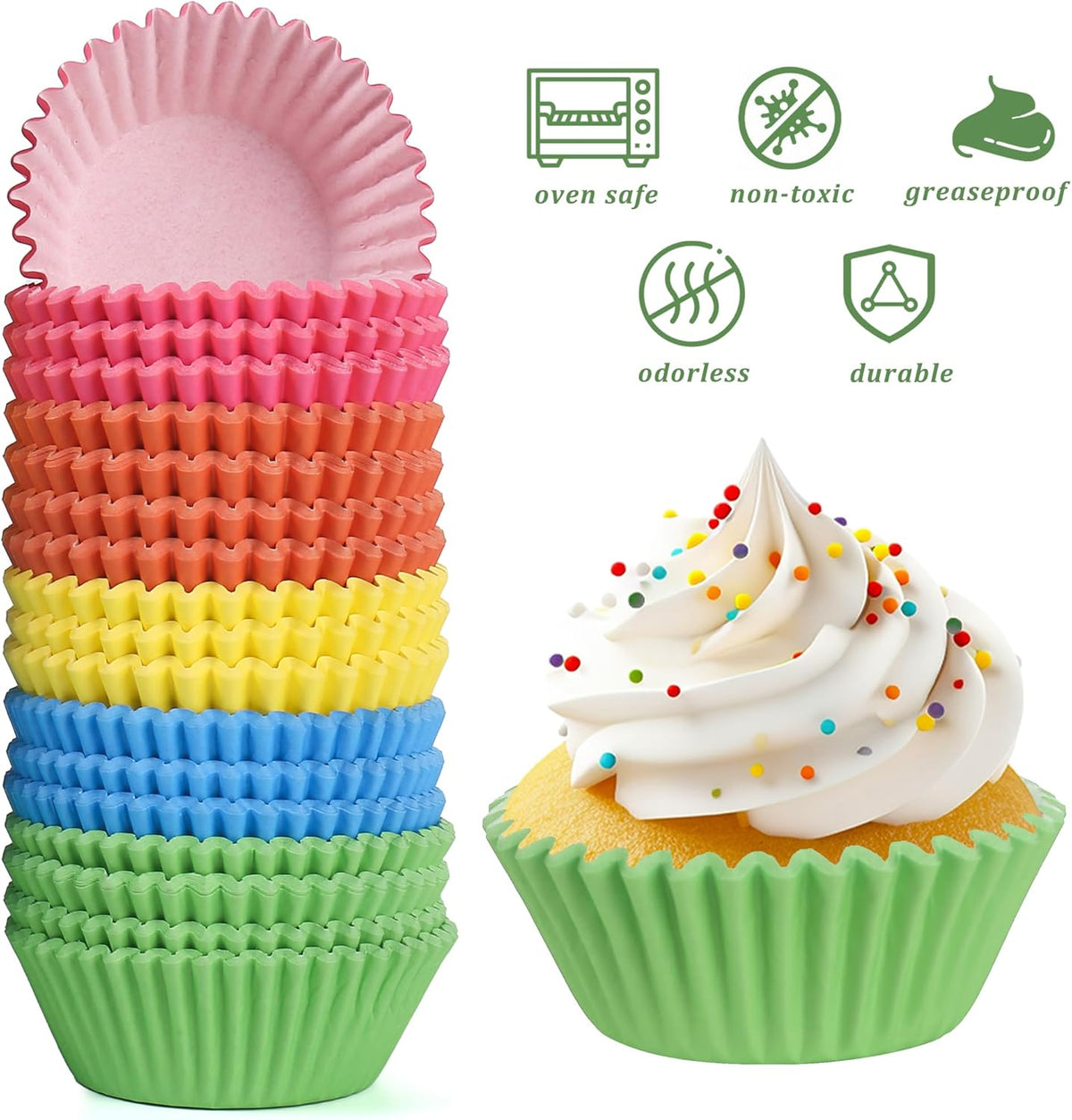 2 inch 1000-Count Mini Cupcake Liners Bright Colorful Muffin Baking Cups, Odorless,Baking Paper