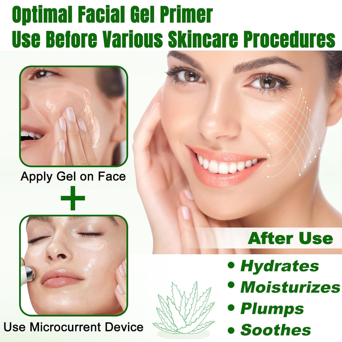 Conductive-Gel-for-Face-Microcurrent, 13.5 Oz Large Bottle Hydrating Massage Gel Serum for Facial