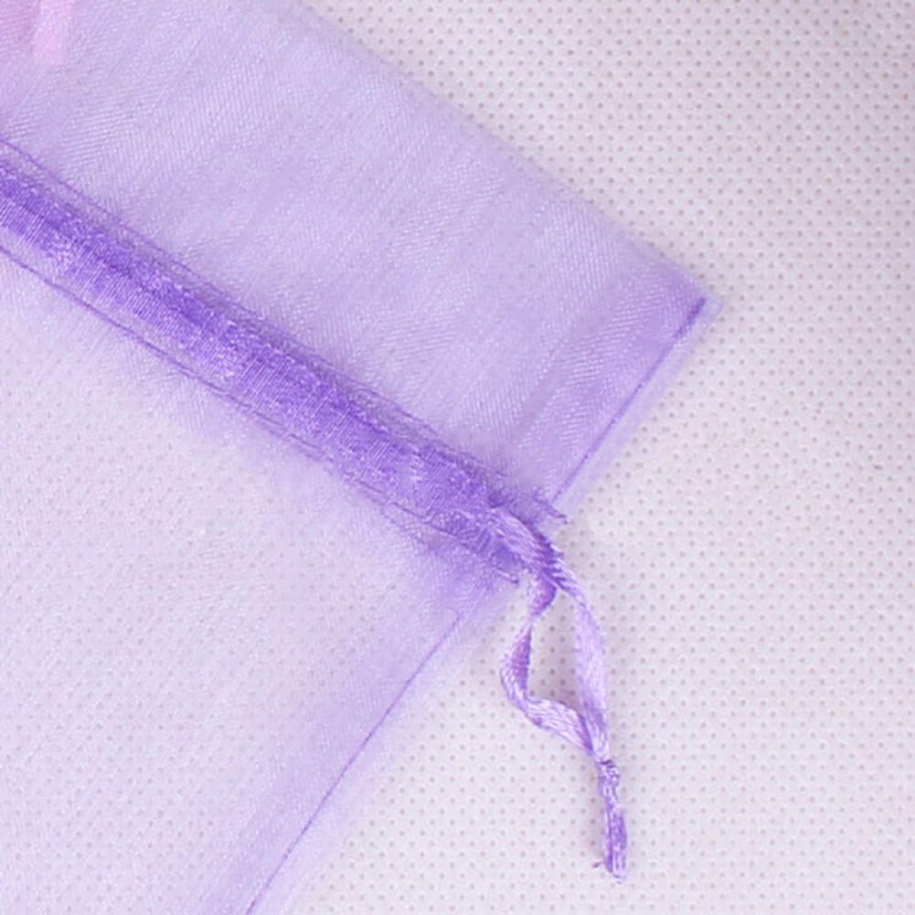 Wudygirl 100pcs Sheer Organza Bag 5 x 7 Inch Lavender Drawstring Transparent Jewelry Pouches