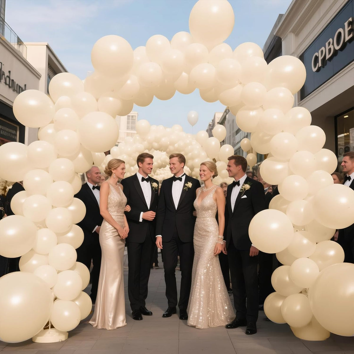 KAWKALSH Sand White Balloon 12 Inch, 110pcs Latex Party Balloons Helium Bright Color for Birthday