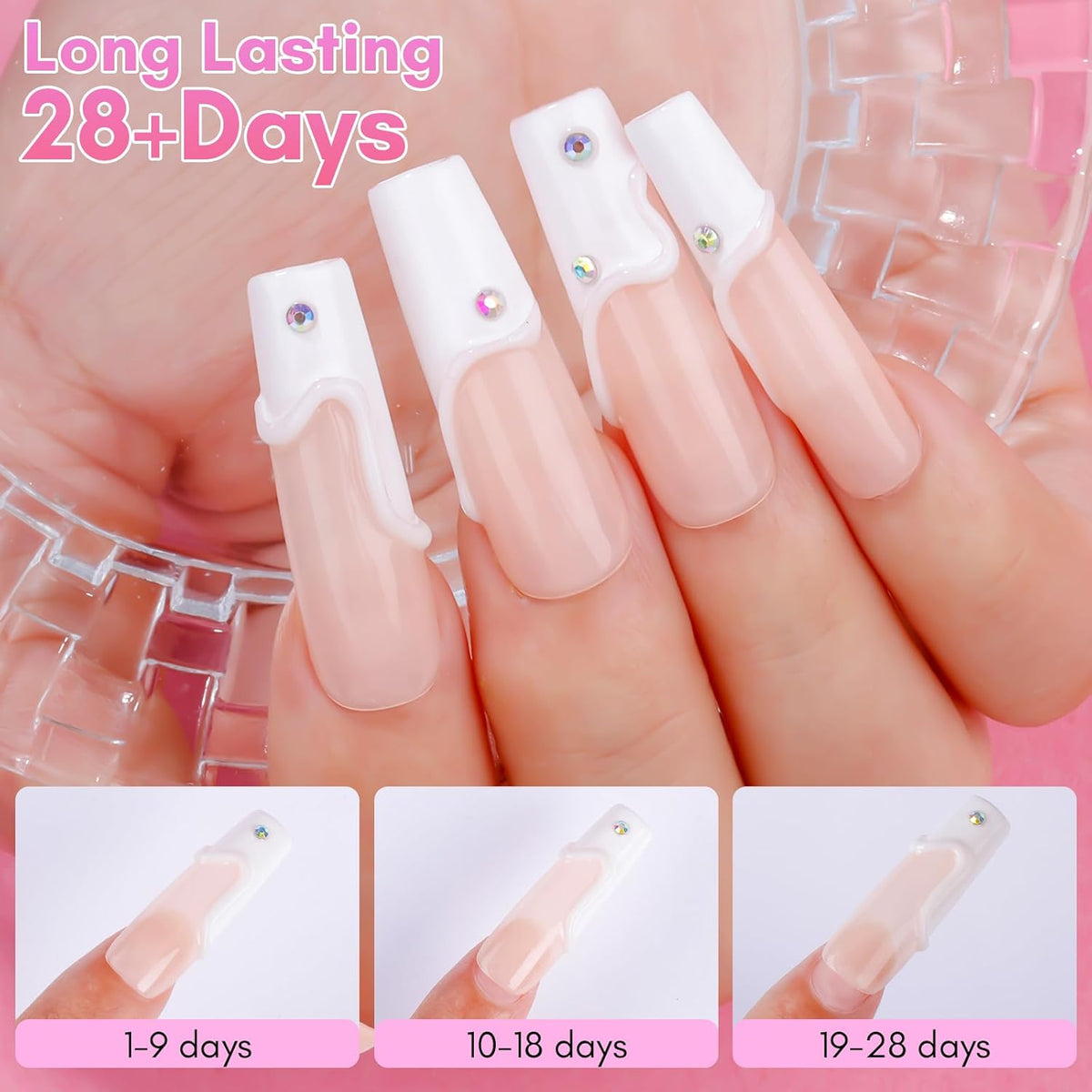 Makartt 3D Nail Gel for Nail Art: No Wipe 15g White Sculpting Molding Candy Craving Gel Polish