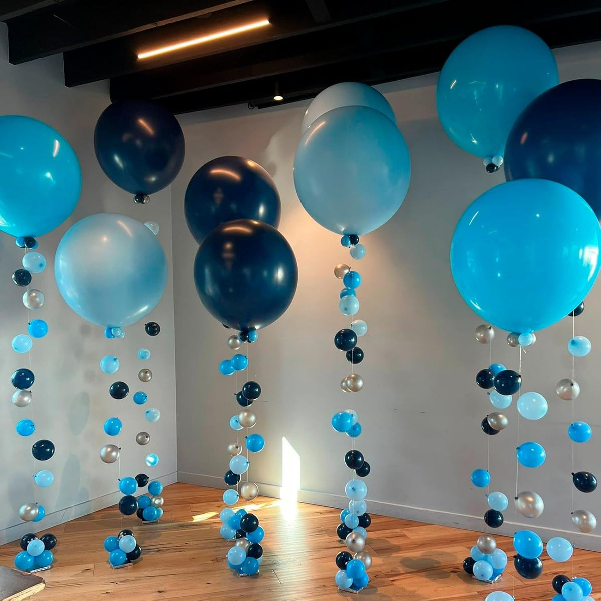Giant Balloons 36 inch, 4pcs Jumbo Large Latex Pastel Blue Balloons for Birthday Baby Shower Party
