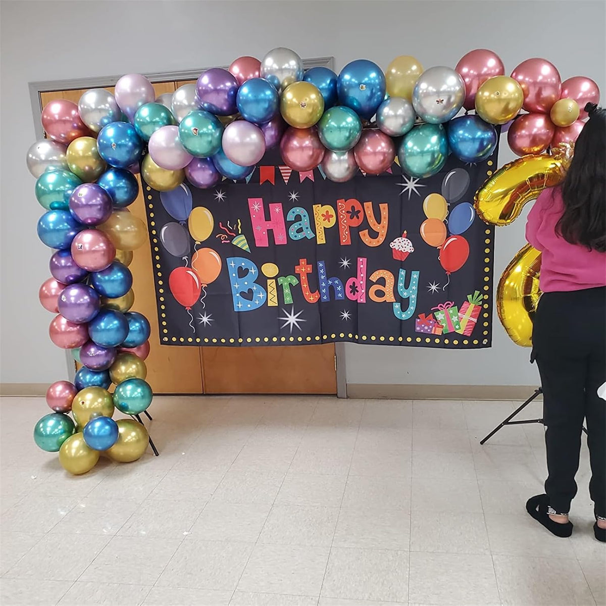 Metallic Balloons, 12 Inch Rainbow Chrome Balloons, 35Pcs Assorted Colors Multicolor Metallic