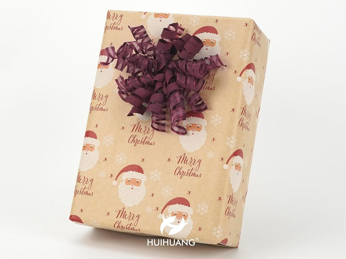 HUIHUANG Christmas Bows for Gift Wrapping Burgundy Curly Gift Bow 5 inch x 8 Counts Wine Red