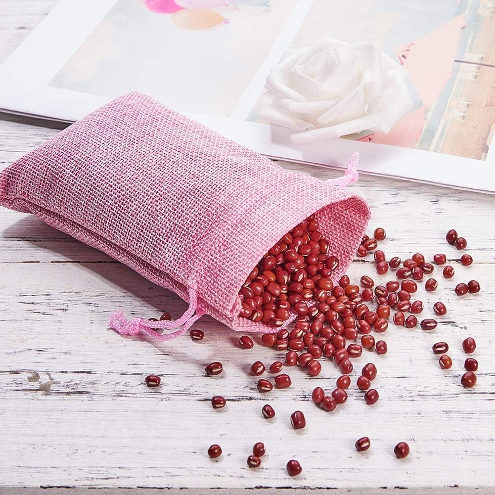 20Pcs Burlap Bags with Drawstring, Burlap Gift Bag Linen Jewelry Pouches for Christmas Wedding