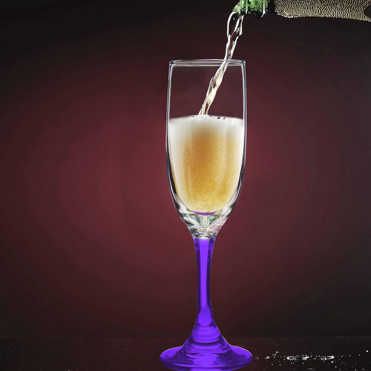 DISCOUNT PROMOS Premiere Champagne Flutes 6.25 oz. Set of 10, Bulk Pack - Elegant Drinkware for