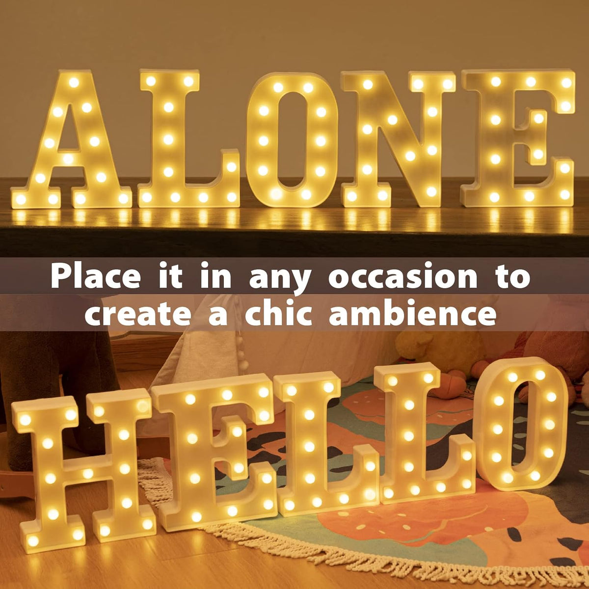 HXWEIYE Light Up Letters L, LED Marquee Letters Lights Sign 26 Alphabet and 10 Number Big Lights