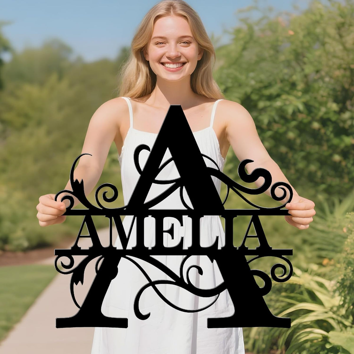 Custom Signs Outdoor Metal, Personalized Family Last Name Sign, Letter Monogram Metal Signs Wall