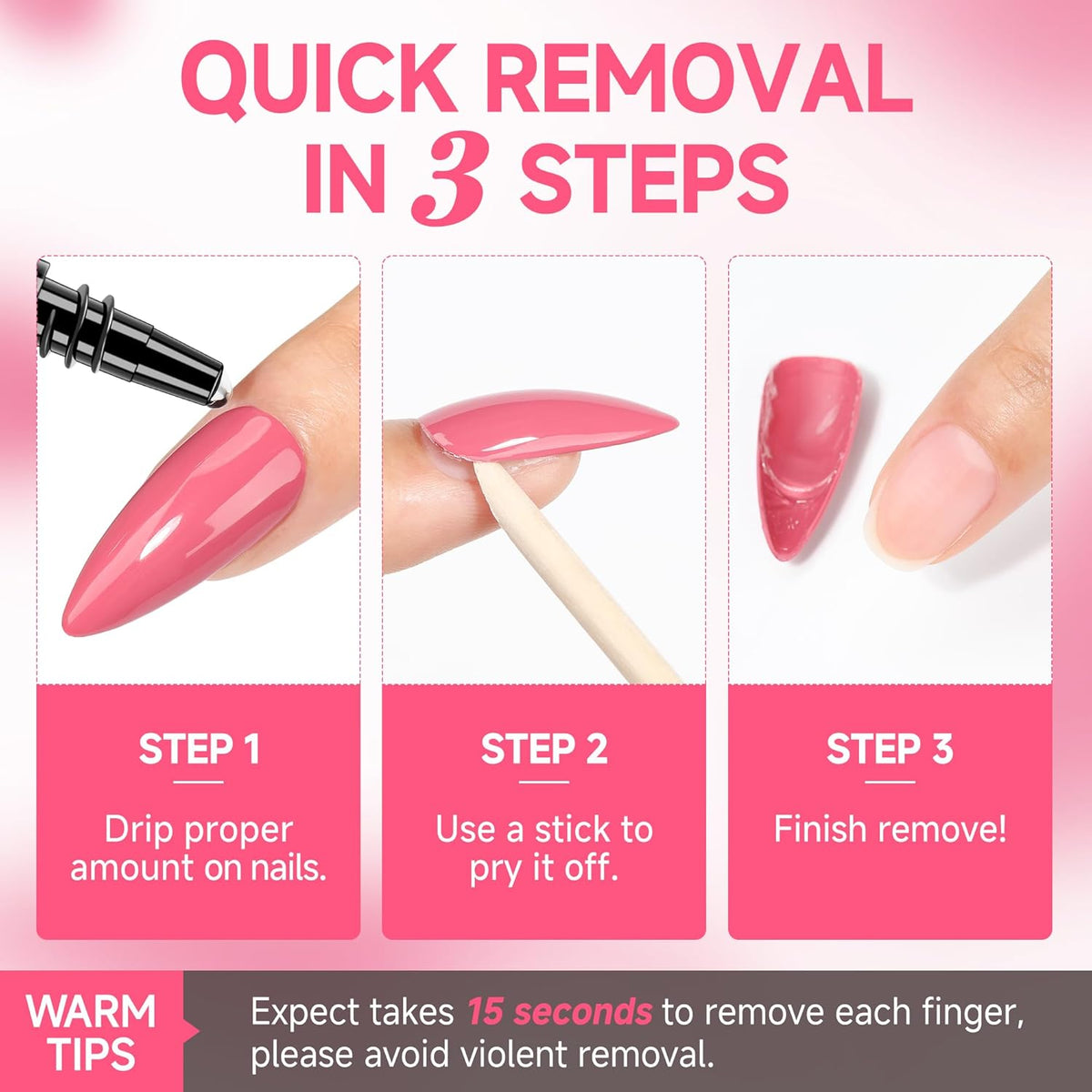 UNA GELLA Quick Removal Gel Nail Glue Remover for Press On Nails: Acrylic Nails Semi Solid Nail