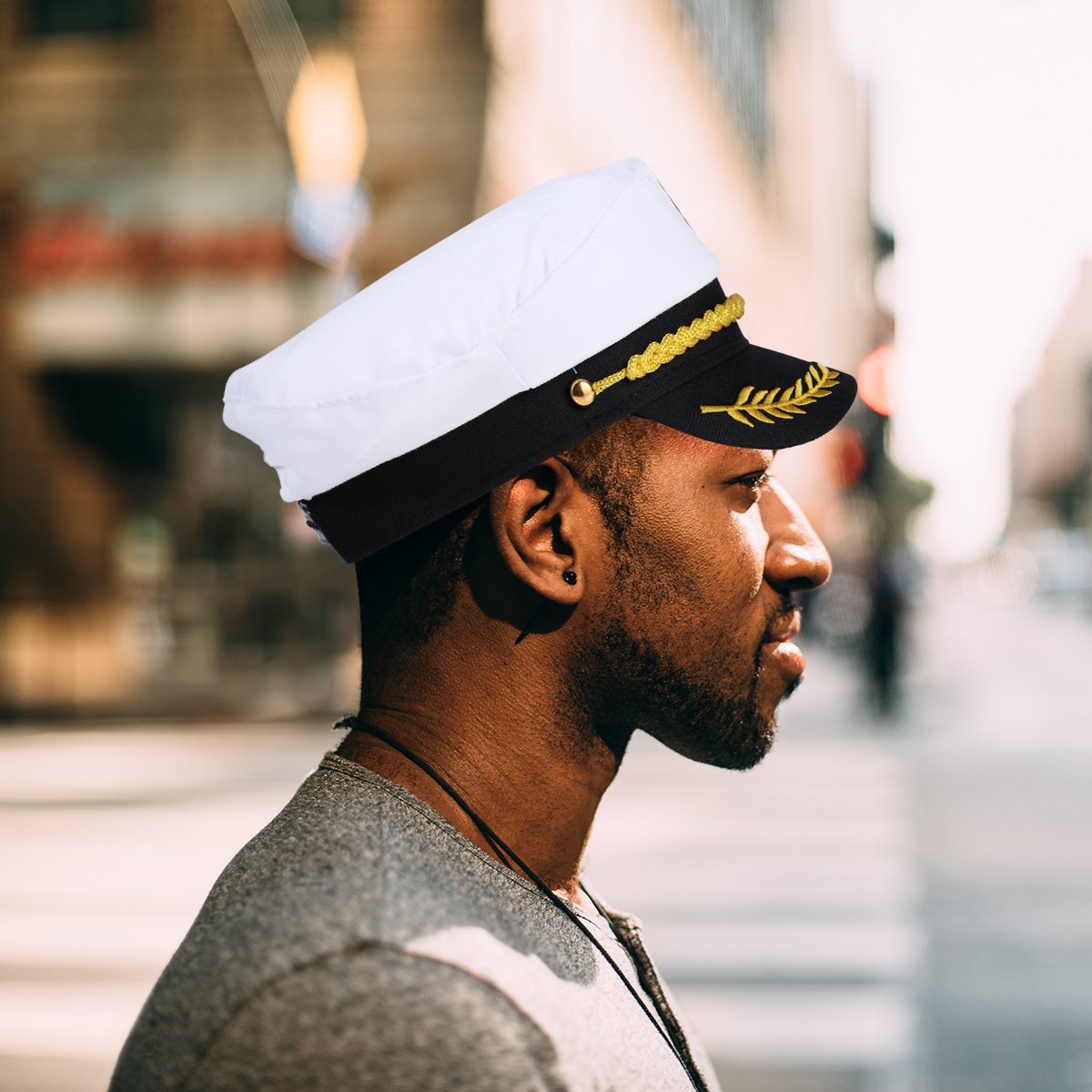 Adult Yacht Captain Hat White Sailor Hat for Women Men Yacht Boat Sailor Captain Cap Marine Admiral